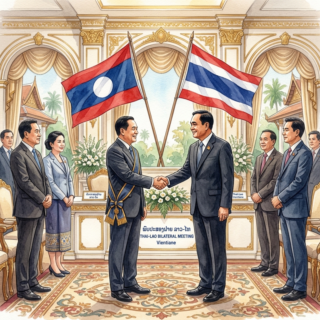 ラオス・タイ二国間協力委員会(JC-23)がビエンチャンで開催、ソンサイ首相がタイ副首相兼外相と会談