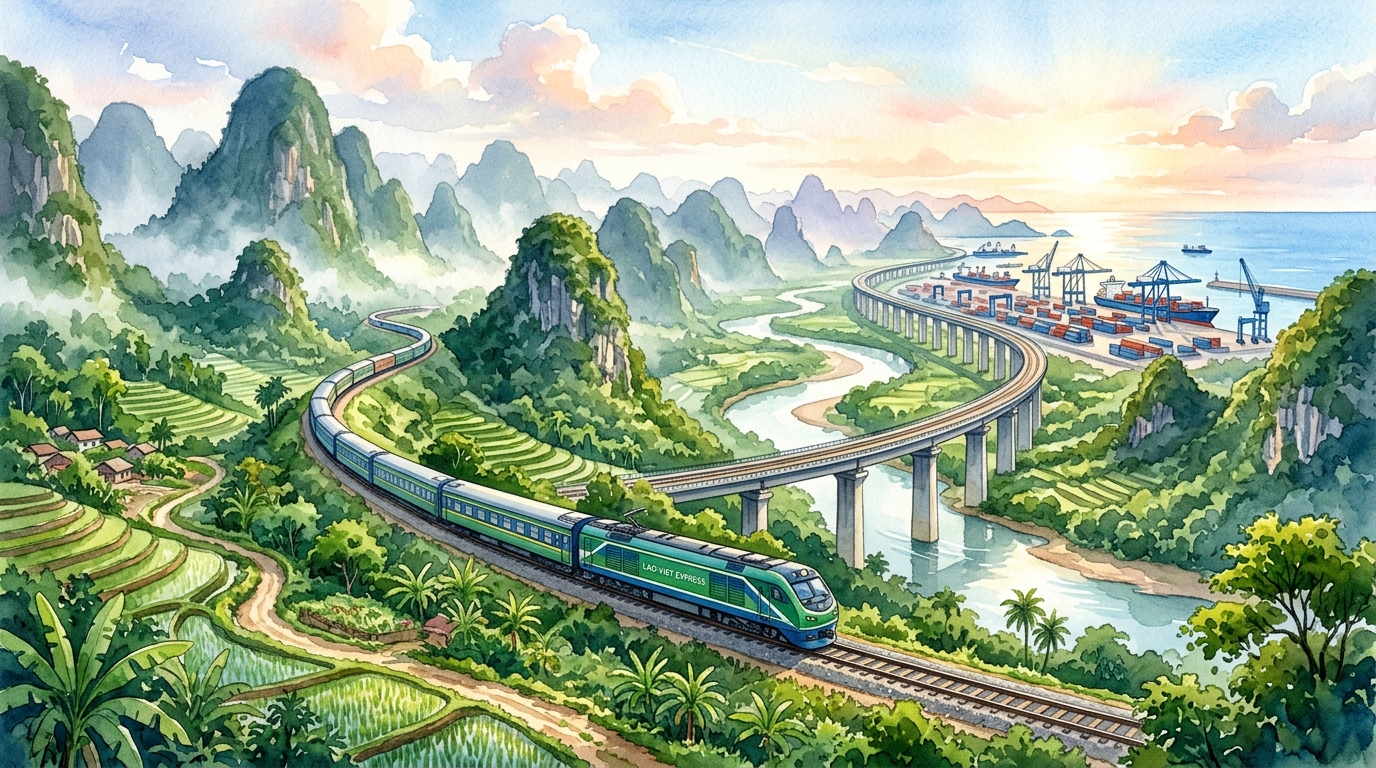 ラオス・ベトナム鉄道、総工費66億ドルで年内着工の最終準備へ、2030年のブンアン深水港直結を目指す