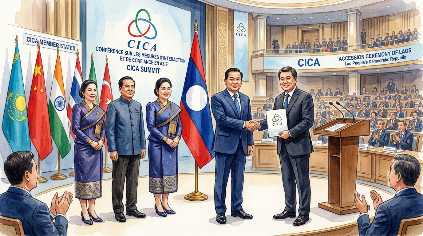ラオス、アジア相互協力信頼醸成措置会議（CICA）に正式加盟、ユーラシア地域との全方位外交と経済協力を深化