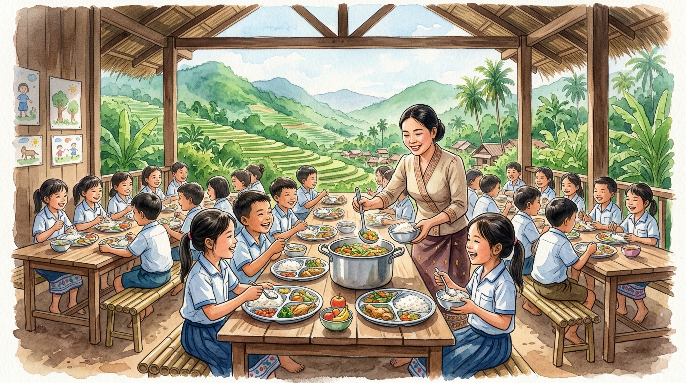 教育スポーツ省、全国の小学校就学率100%達成と中退率改善を報告、給食支援プログラムを21万7,000人へ拡充