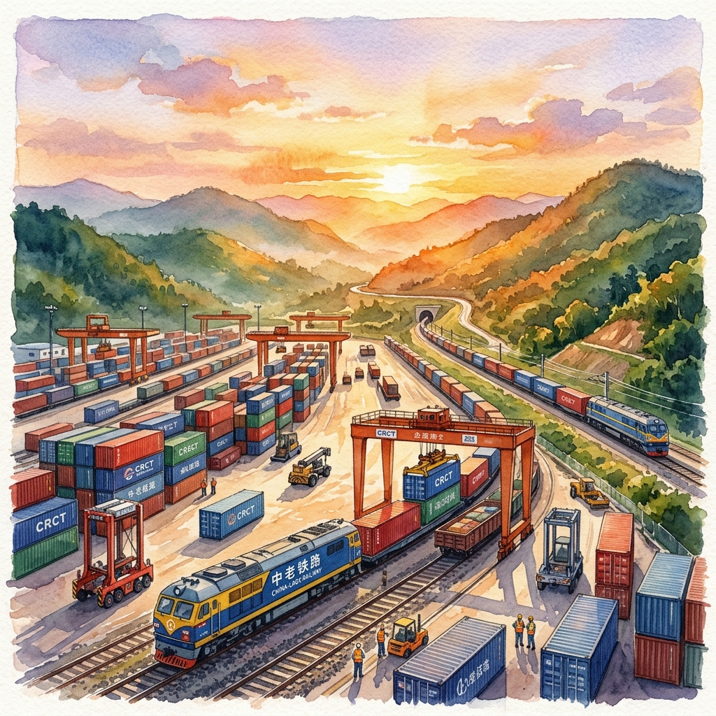 中国・ラオス鉄道、国際貨物輸送量が累計数百万トンを突破し過去最高を維持