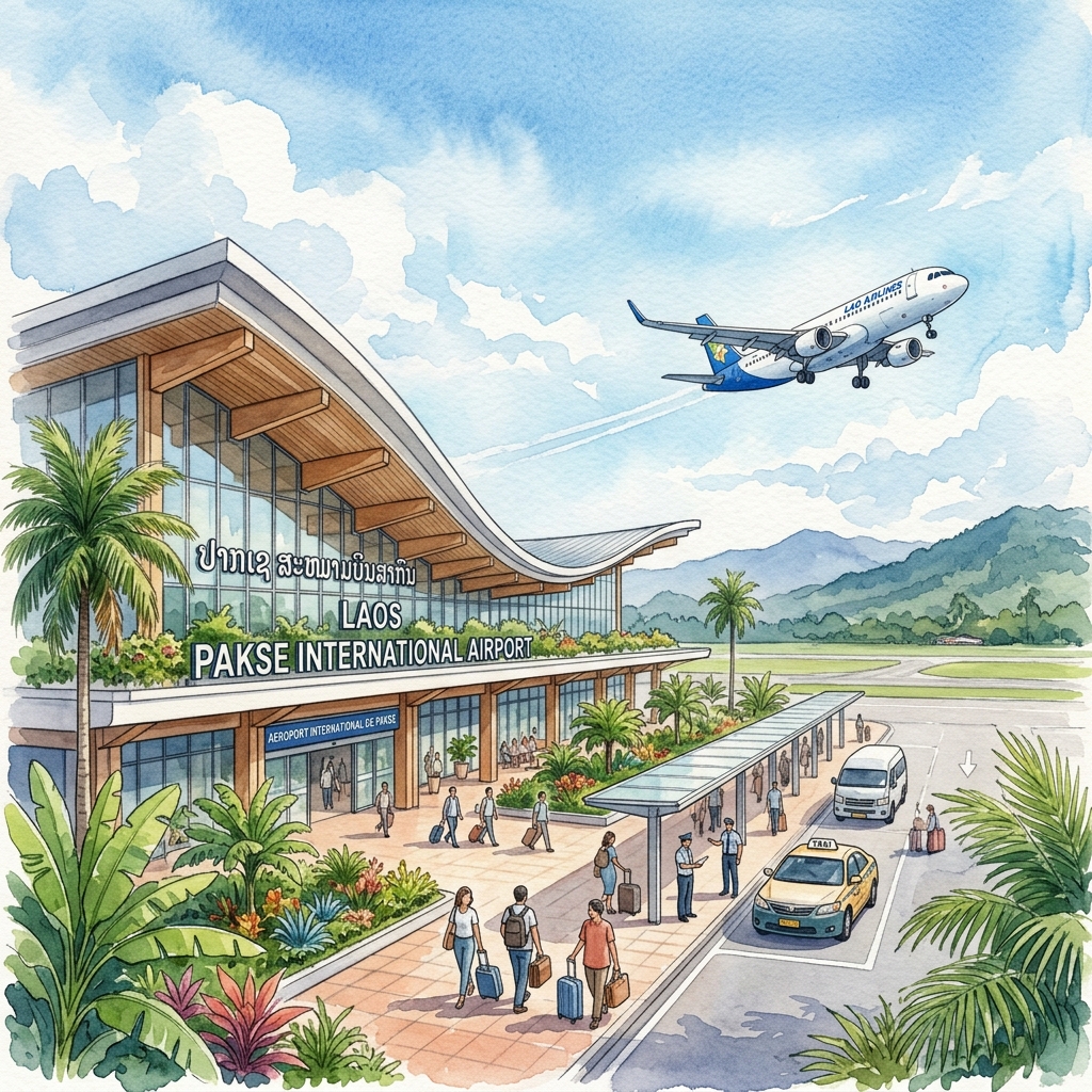 パクセー国際空港の旅客ターミナル拡張工事、7月完了に向けて最終調整段階。観光・物流の南の玄関口へ