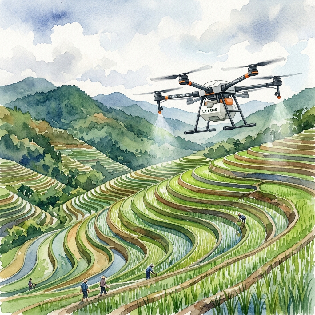 ラオスと中国、農業用ドローンの組立・生産工場設立に向けたF/S(実現可能性調査)MOUを締結