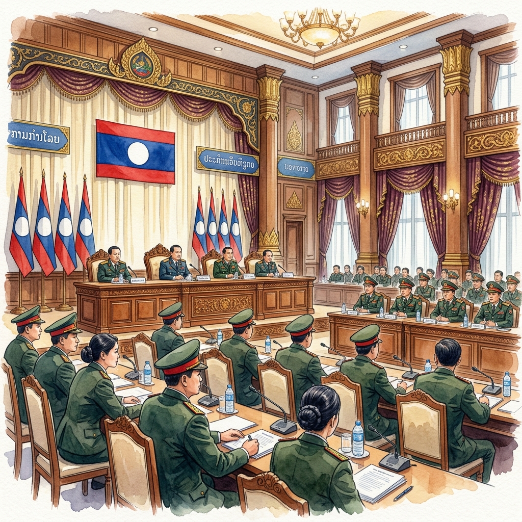ラオス人民軍、2025年に向けた強力で健全な党組織構築の総括会議を開催