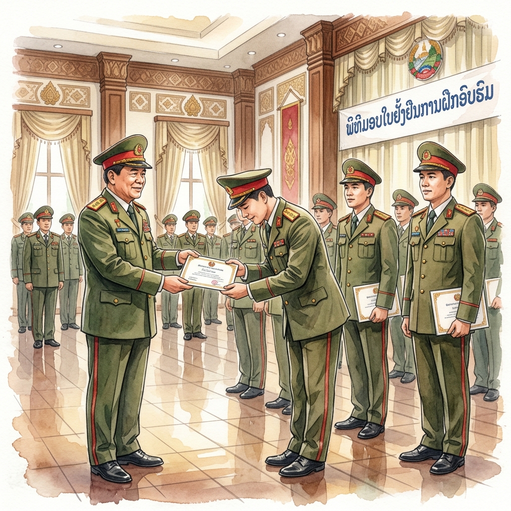 ラオス人民軍参謀本部、党および国家の監査業務に関する第3期短期研修を修了