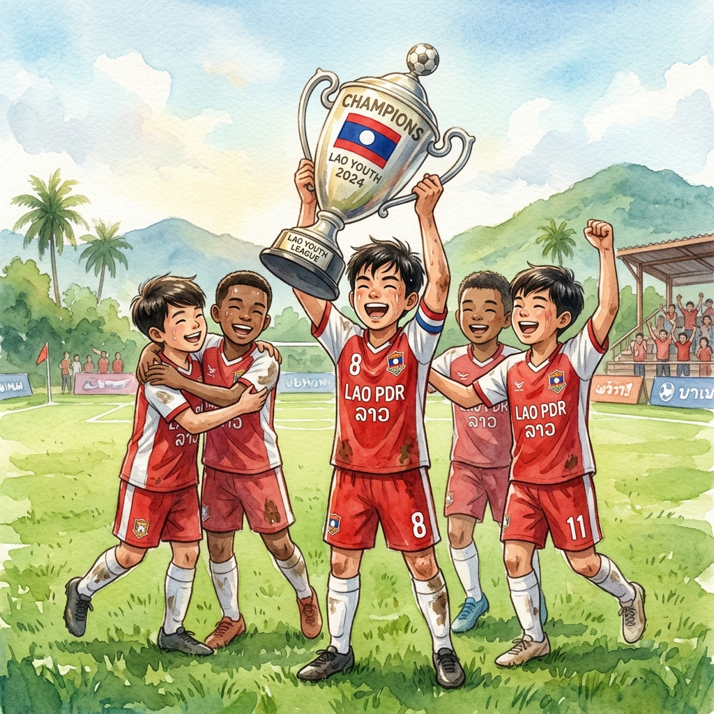 ラオスのジュニアサッカーチーム「W.I.G NAGA」、国際大会決勝で中国の強豪を6-0で下し見事優勝！