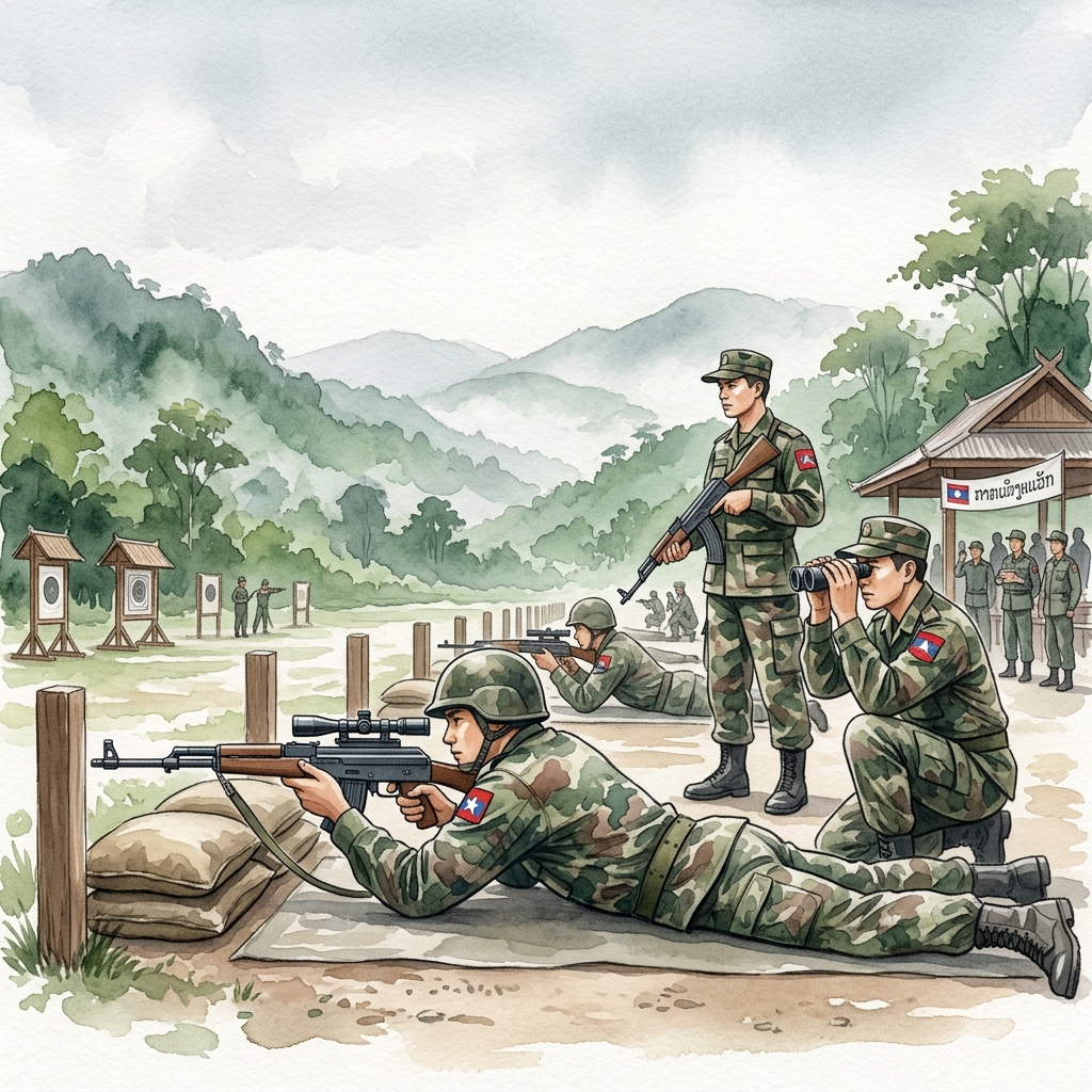 ラオス人民軍兵站局、士気高揚のため軍事射撃競技会を開催