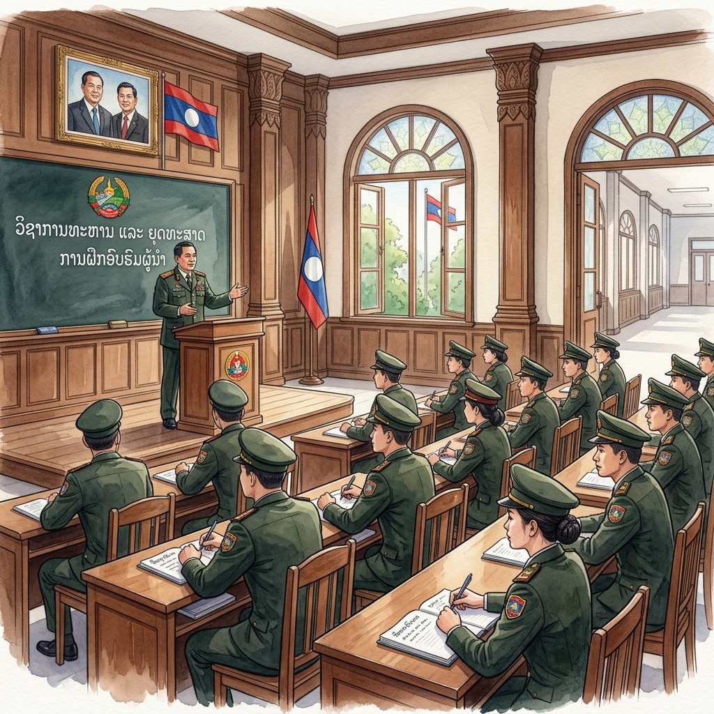 ラオス軍事大学、4年生の卒業試験に向けた第1回委員会を開催