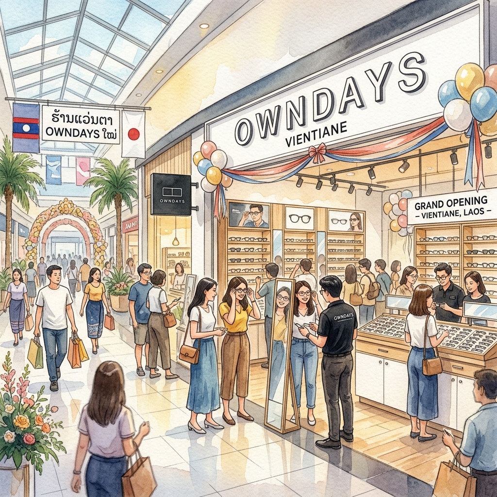 日系メガネチェーン「OWNDAYS」、ビエンチャンのショッピングモールにラオス1号店をオープン