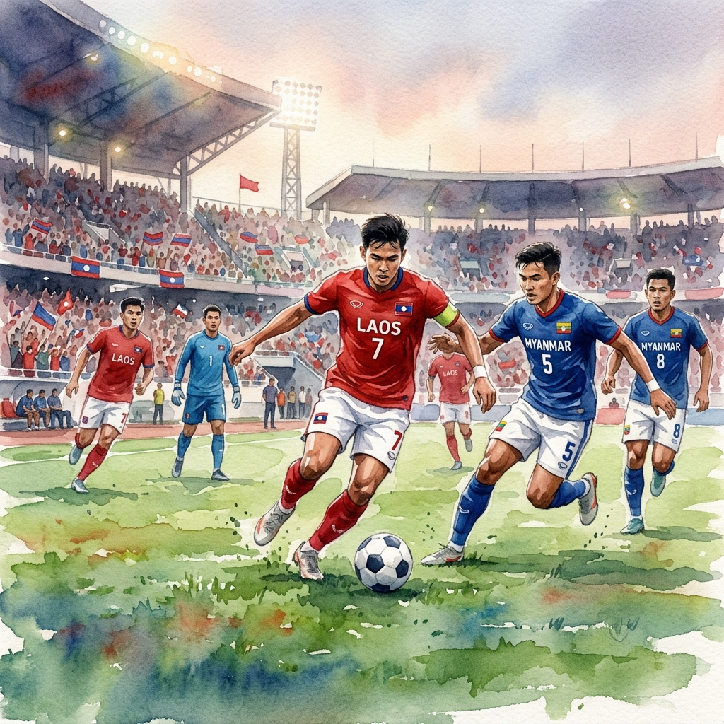 サッカー国際大会:ミャンマー対ラオス、9ゴールが飛び交う激戦