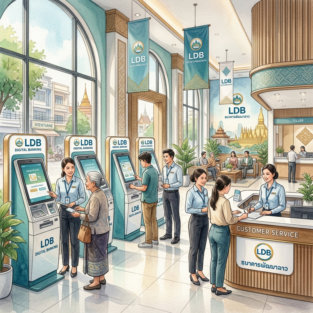 ラオス開発銀行（LDB）、金融アクセス拡大とデジタルバンク化を推進