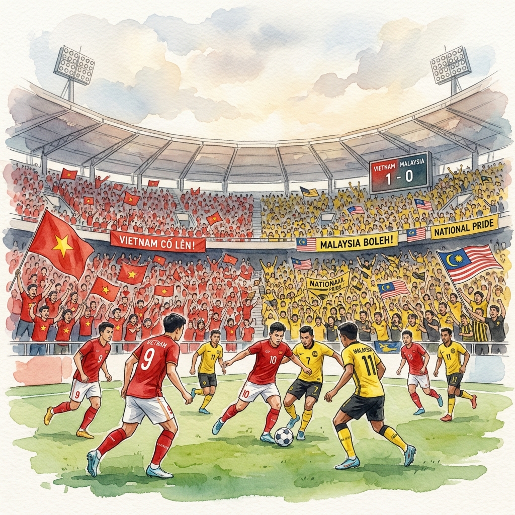 サッカー国際大会準決勝第2戦、ベトナム対マレーシアの注目カードが開催