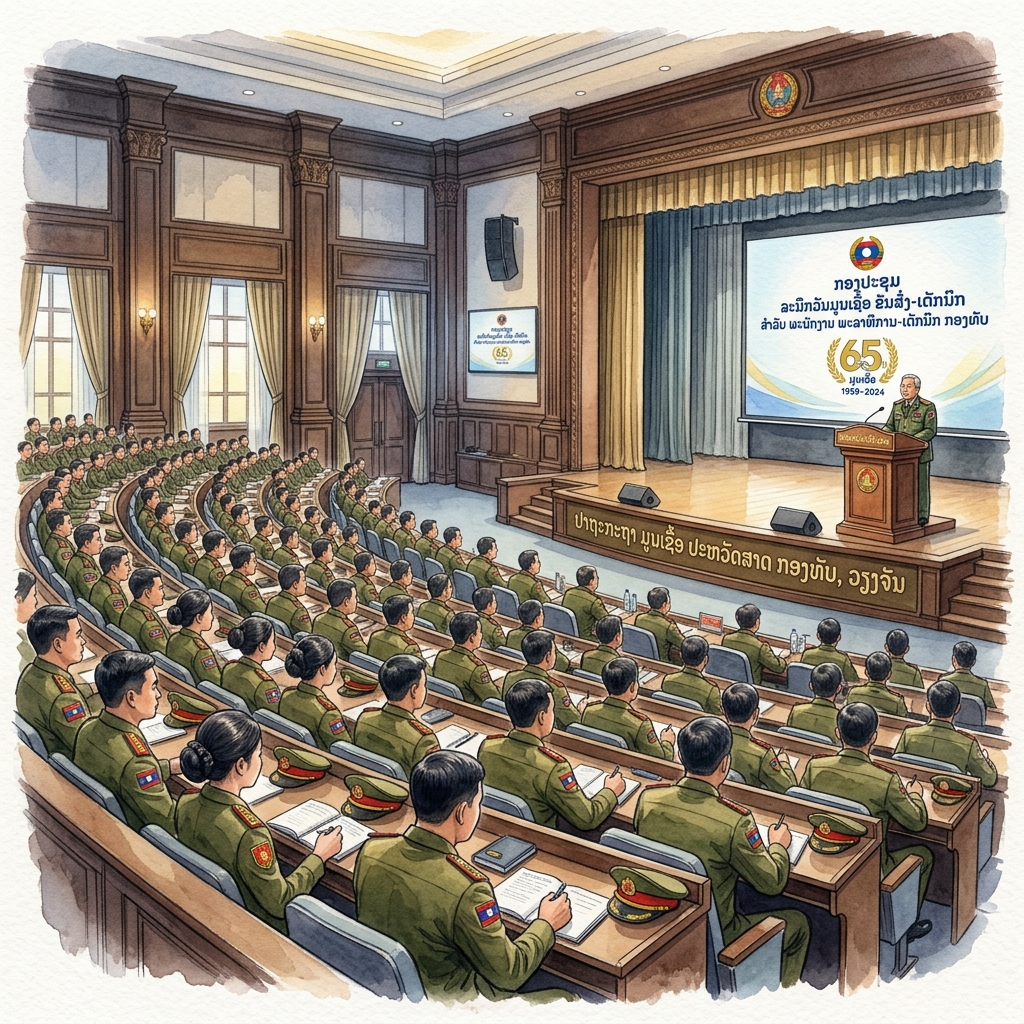 ラオス人民軍後方支援技術局、国家歴史記念日に向けた伝統継承講演会を開催