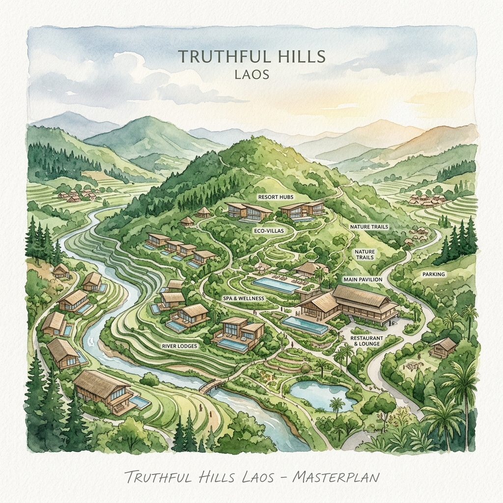 世界的設計事務所ゲンスラー、ラオスで522ヘクタール規模「Truthful Hills」マスタープランを発表