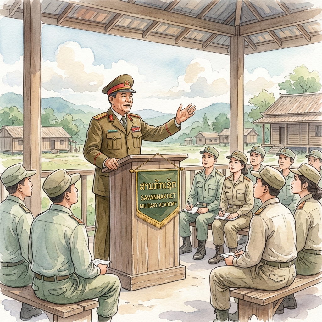 サバナケット県軍司令部副政治局長、高等専門教育へ旅立つ士官らを激励