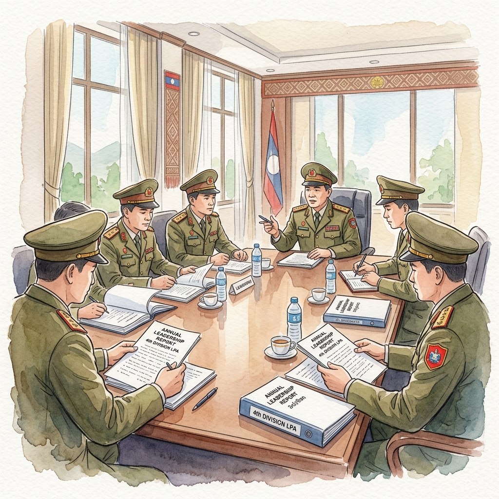 ラオス人民軍第4師団政治局第2党支部、2026年度年次指導総括会議を開催