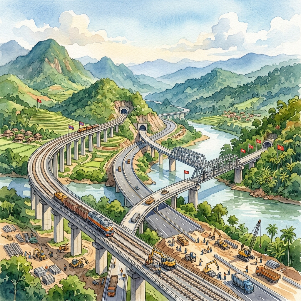 ベトナム・ラオス経済共同委員会、両国を結ぶ高速道路網および国際鉄道インフラ接続プロジェクトの協議を推進