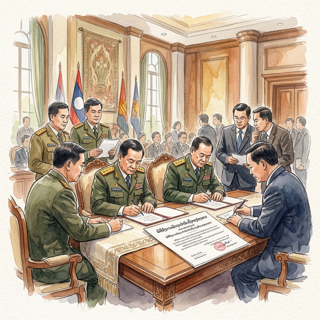 ラオス国防省、人民軍の組織構造および運用規則に関する新政令案(Draft Decree)を正式可決