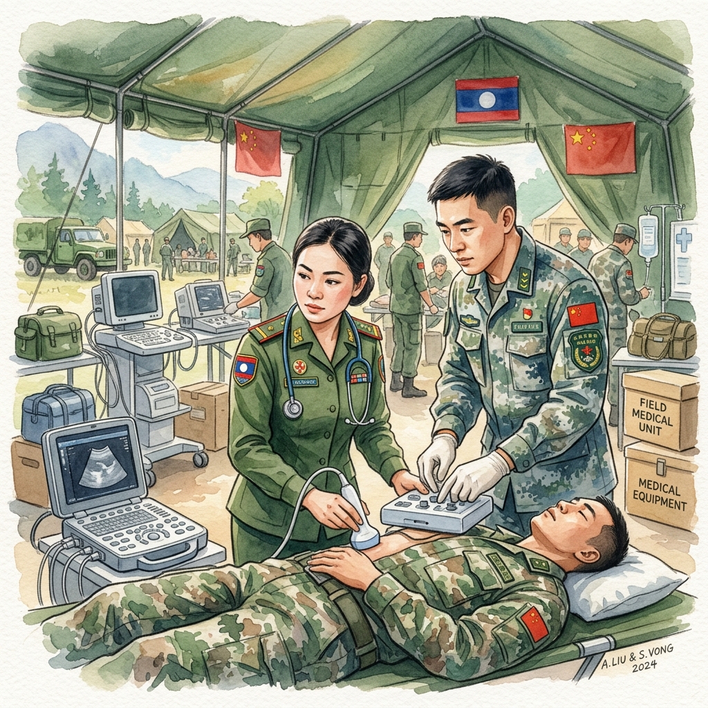新華社報道：中国軍とラオス人民軍、大規模自然災害を想定した合同医療救援・人道支援訓練を実施