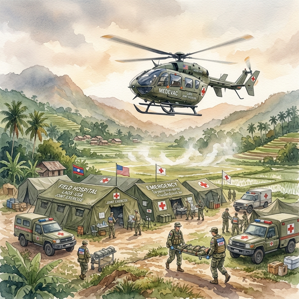 Macau Business報道:中国軍とラオス人民軍、人道支援および国際緊急医療救護に関する共同演習を本格開始