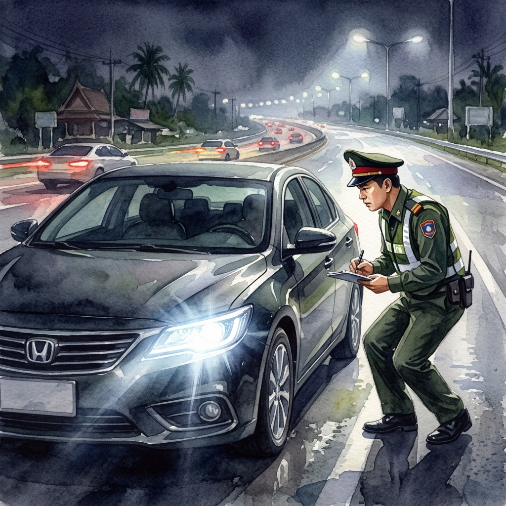 車両後部への眩惑LEDスポットライト増設に批判噴出、ラオス交通警察が違法改造車両の取締り強化を通達
