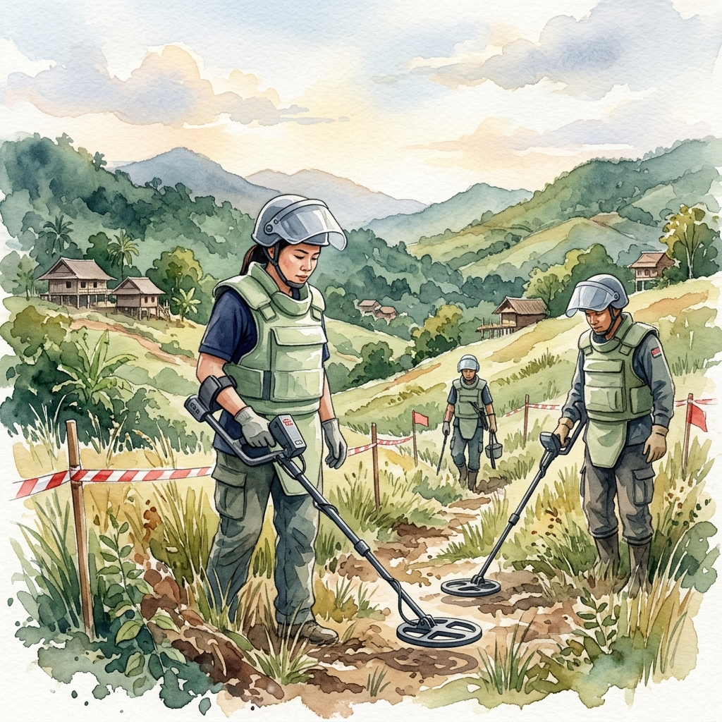 独DW通信報道：ラオス全土で今なお続く不発弾（UXO）撤去作業、国際パートナーとの連携と安全教育の現場