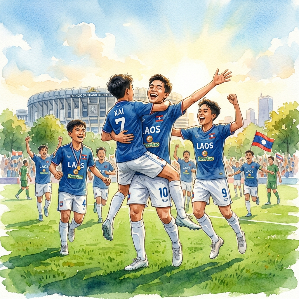 ラオスU14ユースサッカー代表「W.I.G. NAGA」、スペイン国際大会「MAD CUP 2026」で4戦全勝。計23得点を挙げて決勝トーナメントへ進出